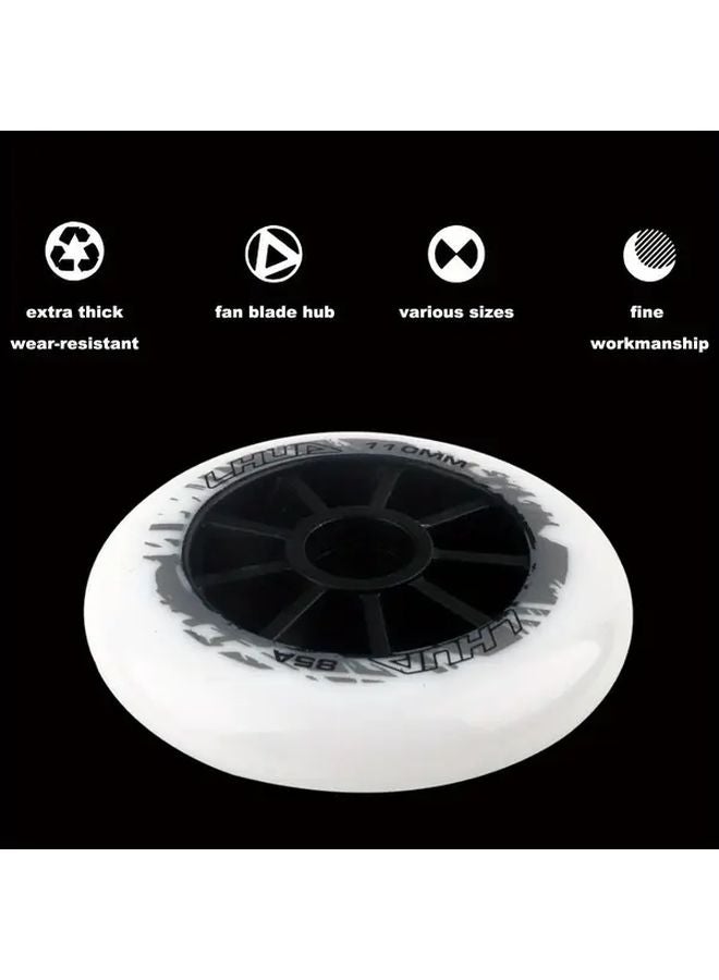 6 قطع من عجلات التزلج السوداء SpeedCore HyperGlide مقاس 100 مم مع محاور بوليمر Durolast وتقنية ImpactShield - Image 2